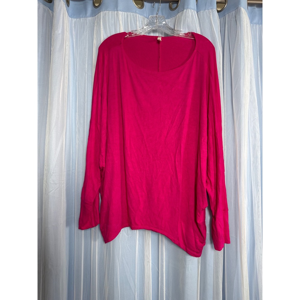 Emerald Top Womens 2X Batwing Sleeve Pink EUC